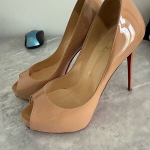 Christian Louboutin Beige Peep Toe Heels